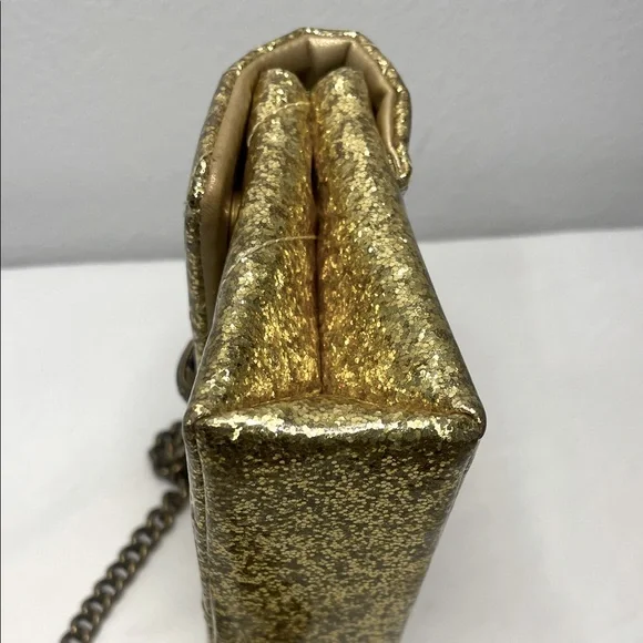 Kurt Geiger LIMITED EDITION- Gold Sparkle Mini Kensington 2-Way Bag EUC - Picture 11 of 17